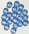 20 13x6mm Flat Rounded Light Sapphire Disk Beads